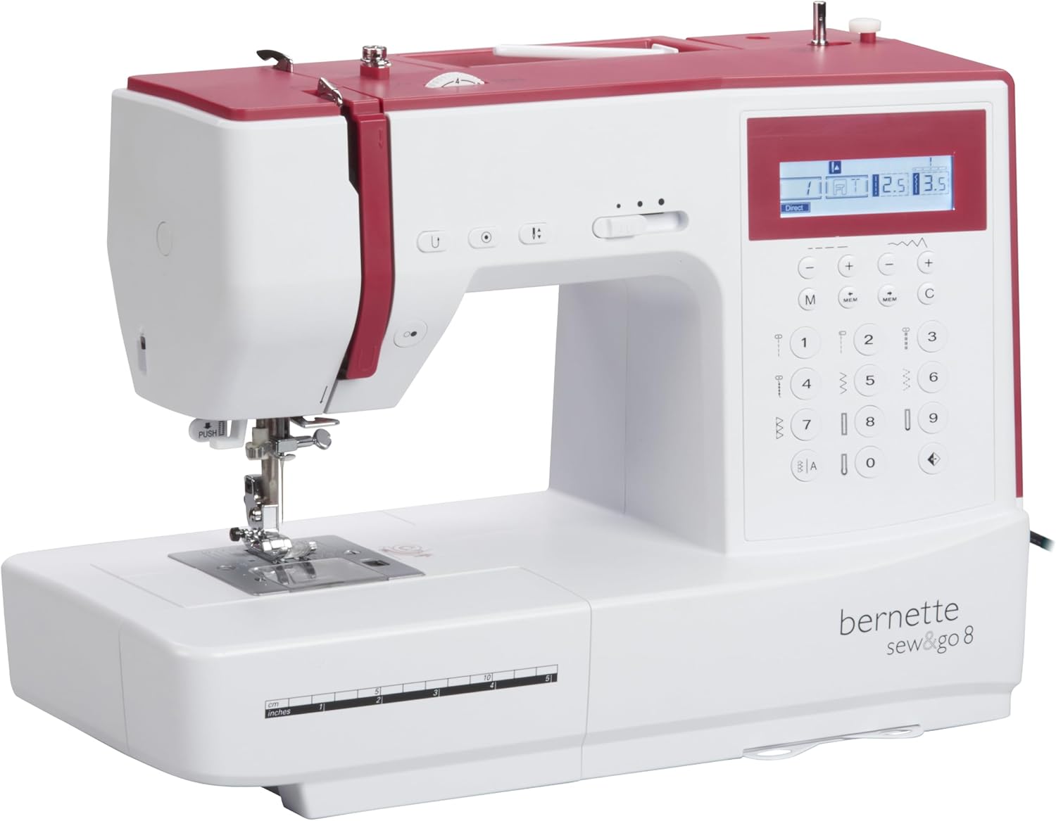 Bernette Sew&amp;GO8 computergestuurde naaimachine met 197 naaiprogramma's, vrije arm, multifunctioneel scherm, naaien, patchwork, quilten, wit 