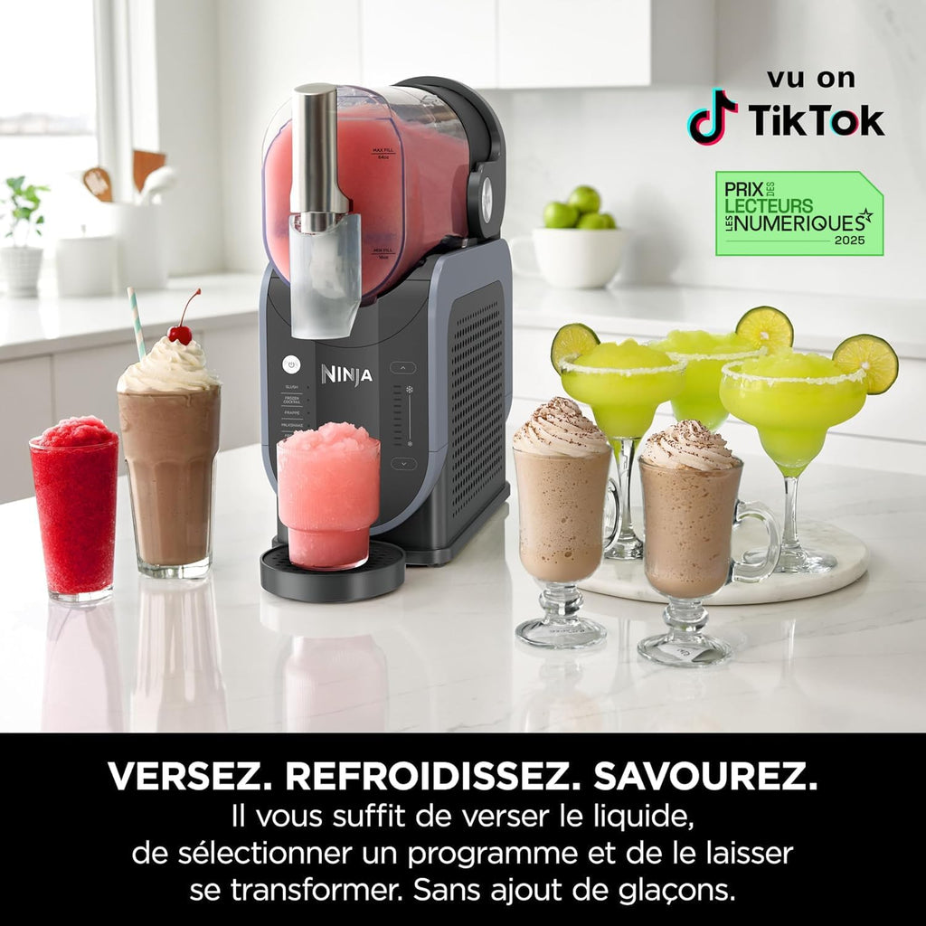 Machine à boissons glacées pour smoothies, cocktails, frappuccinos, milkshakes et jus glacés Aucune glace ni préparation requise Capacité de 1,9 litre