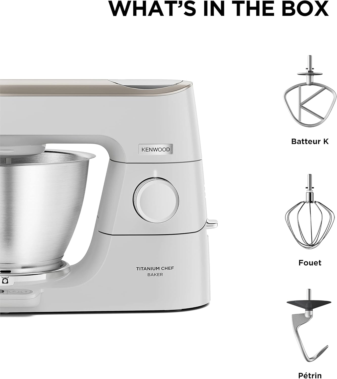 Kenwood Titanium Chef Baker KVC85.004SI Patisserie Processor met geïntegreerde weegschaal, inclusief 3-delige deegset, mengkom van 5 liter en 3,5 liter, progressieve cruisecontrol, 1200 W, zilverkleurig 