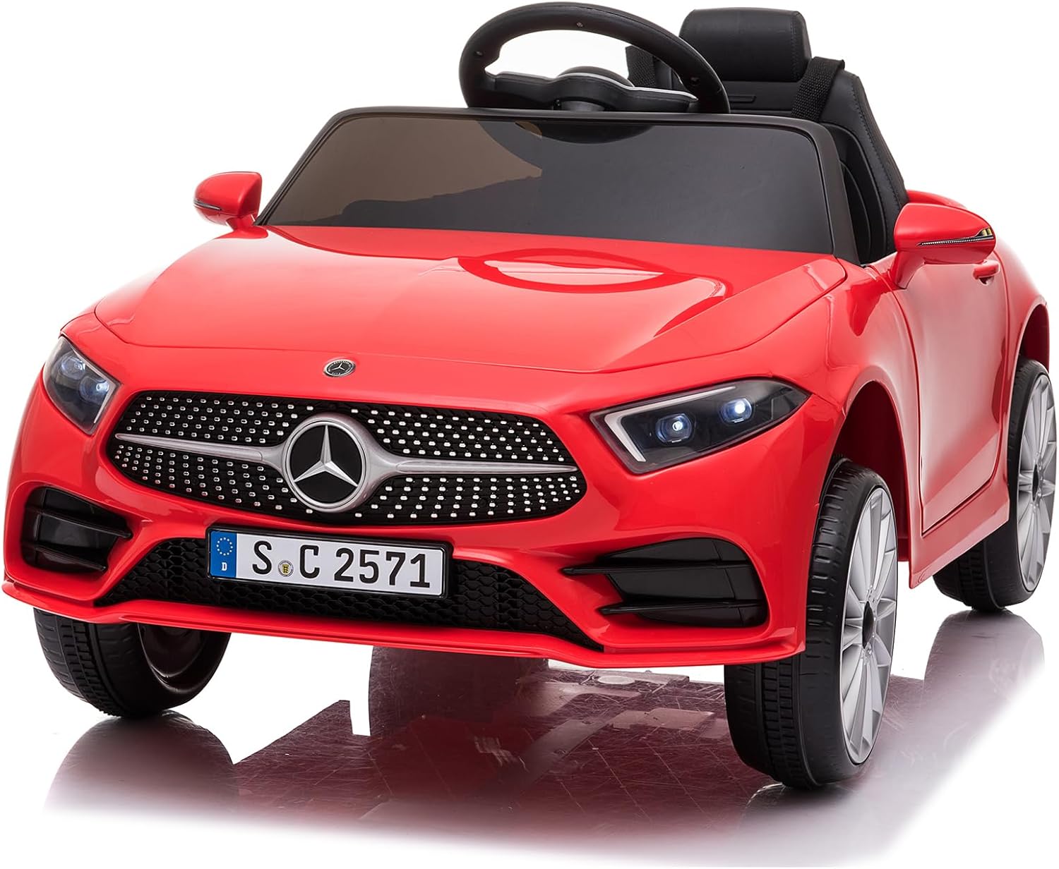 LALAHO Voitures électriques pour Enfants Mercedes Benz AMG avec Télécommande 2.4G, Véhicule électrique Enfant 2 Portes avec MP3 (Blanc)