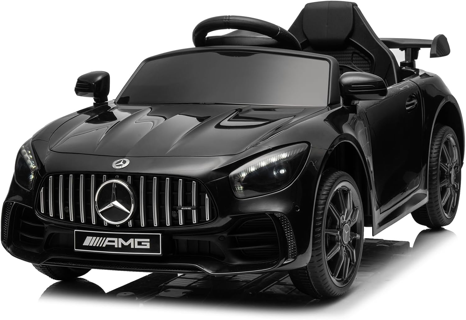 LALAHO Voitures électriques pour Enfants Mercedes Benz AMG avec Télécommande 2.4G, Véhicule électrique Enfant 2 Portes avec MP3 (Blanc)
