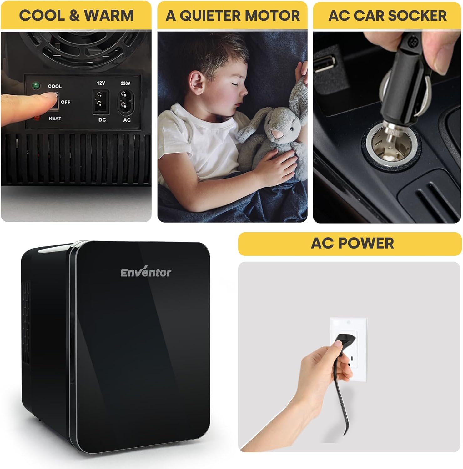 Mini réfrigérateur 4L Petit réfrigérateur portable 6 canettes Cosmétique Mini réfrigérateur Réfrigérer et chauffer