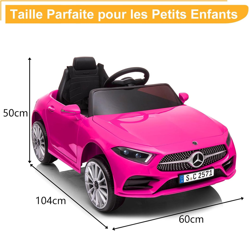 LALAHO Voitures électriques pour Enfants Mercedes Benz AMG avec Télécommande 2.4G, Véhicule électrique Enfant 2 Portes avec MP3 (Blanc)