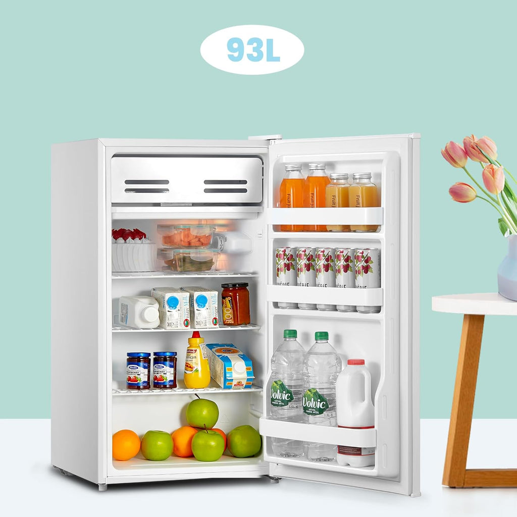 Comfee' RCD50WH2(E) Mini Réfrigérateur/Glacière 43L avec Compartiment Congélateur/Petit Réfrigérateur pour Chambre et Bureau/Refroidissement Rapide dans le Refroidisseur/Contrôle de Température/Blanc