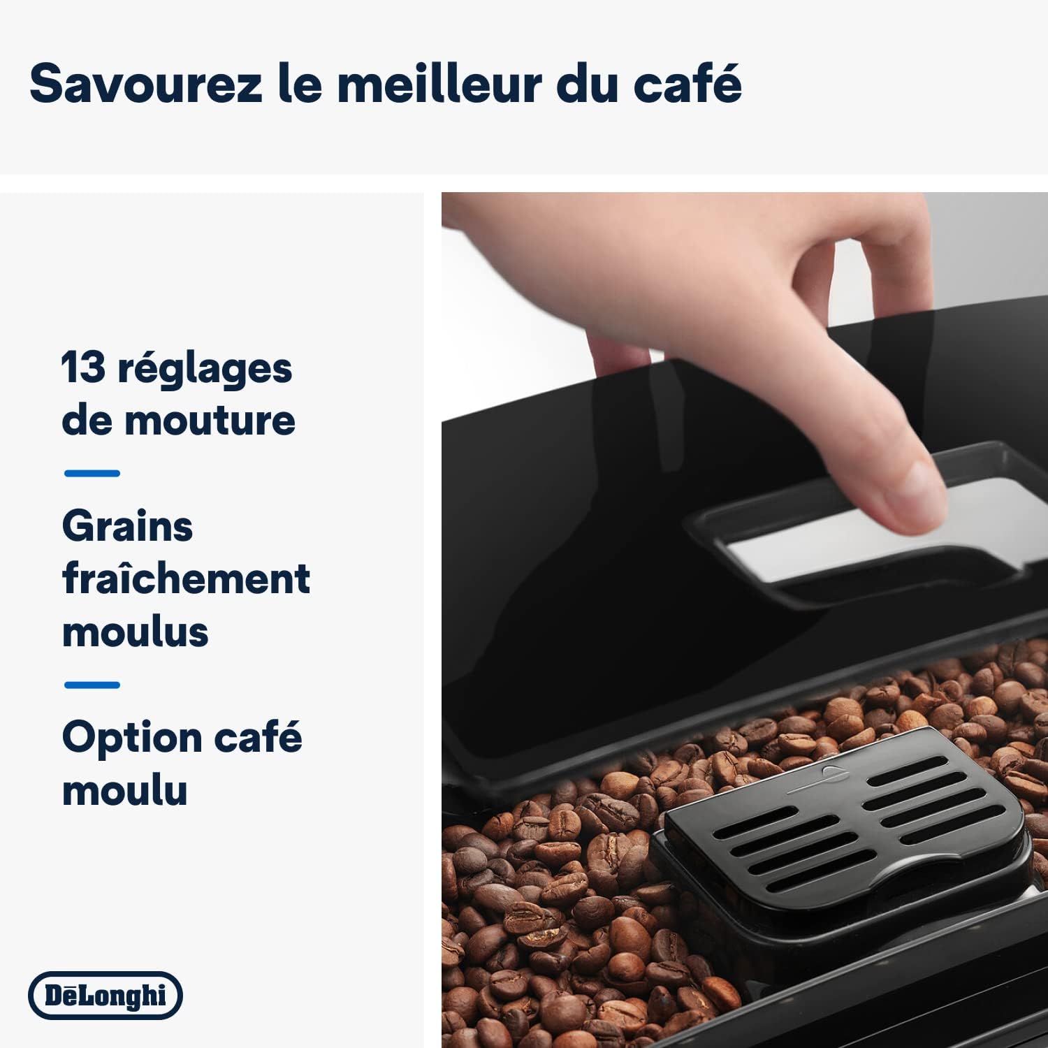 De'Longhi Magnifica S ECAM11.112.B  Machine à Café Automatique/ à Espresso du Grain à la Tasse Avec Buse à Lait, avec 4 Recettes à Touche Unique Panneau de Contrôle Soft-Touch 1450W