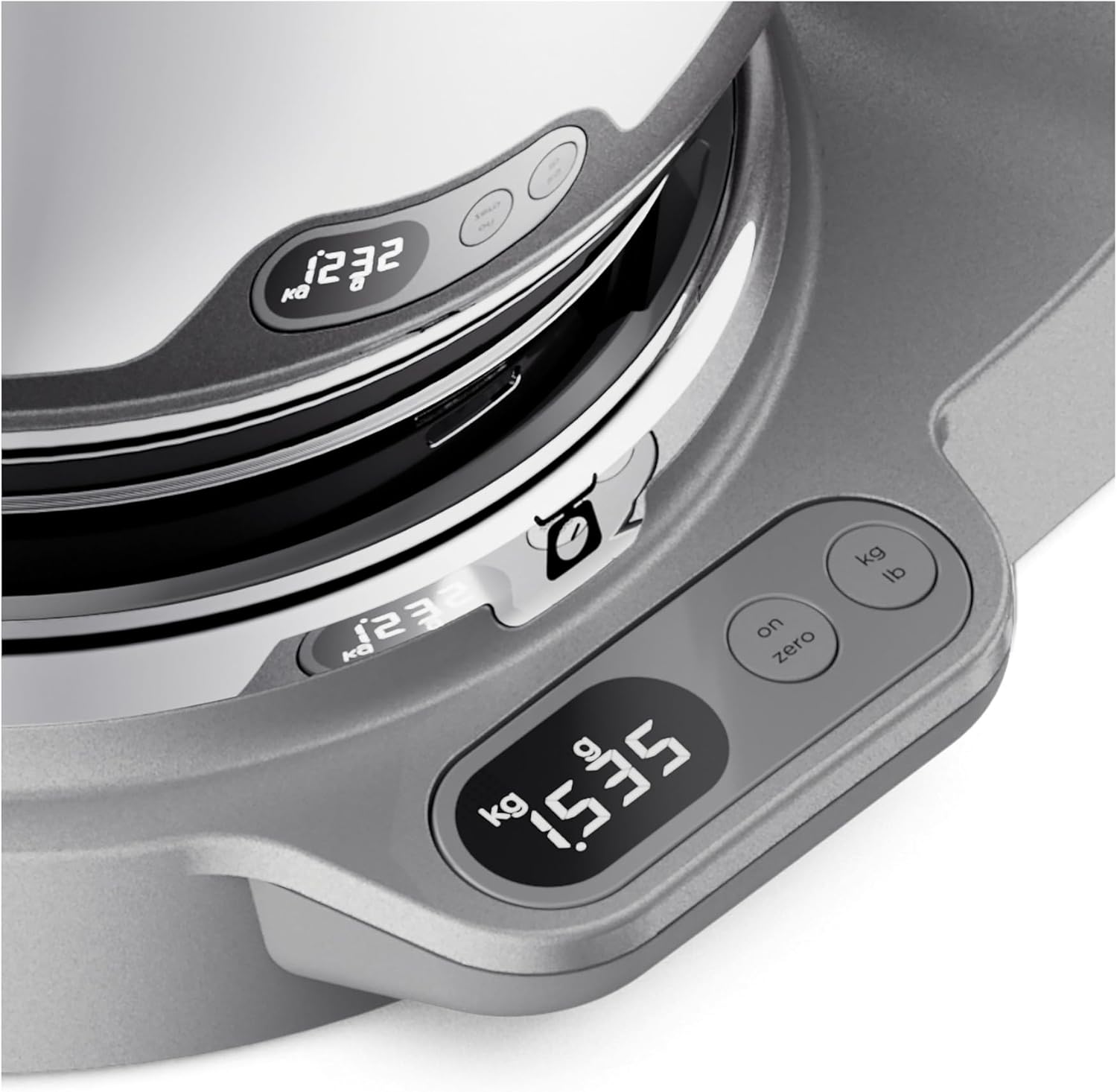 Kenwood Titanium Chef Baker KVC85.004SI Patisserie Processor met geïntegreerde weegschaal, inclusief 3-delige deegset, mengkom van 5 liter en 3,5 liter, progressieve cruisecontrol, 1200 W, zilverkleurig 