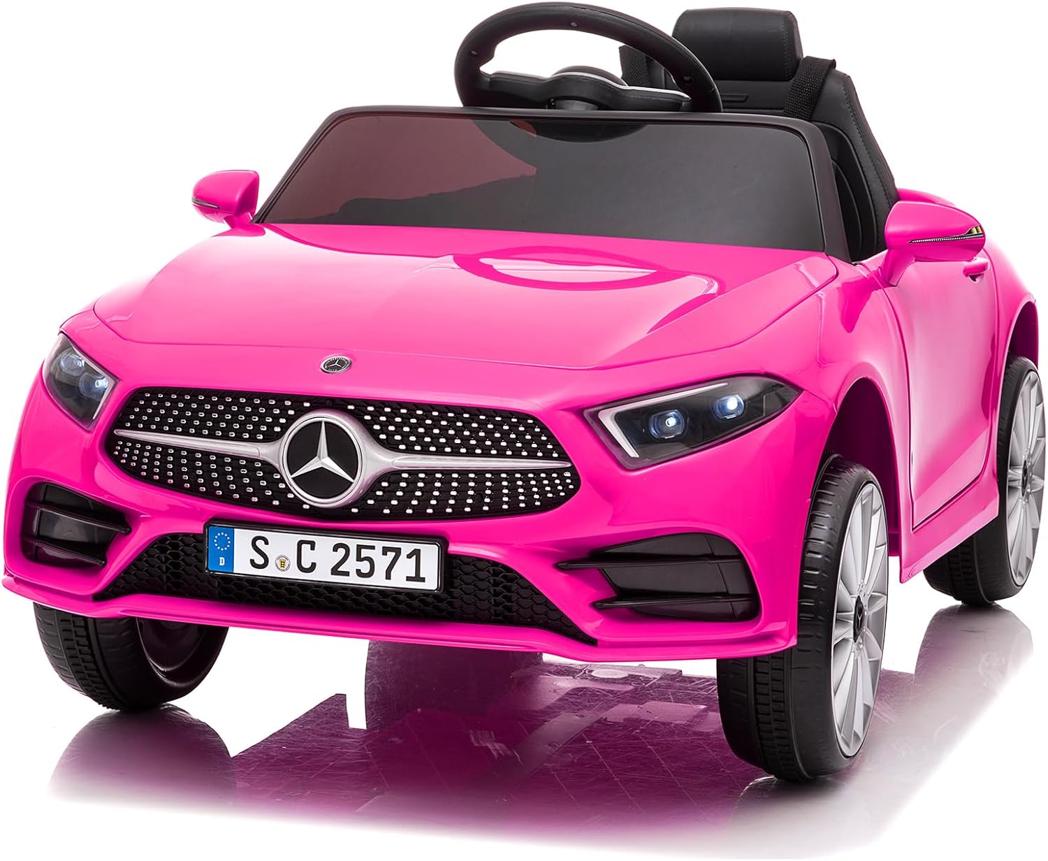 LALAHO Voitures électriques pour Enfants Mercedes Benz AMG avec Télécommande 2.4G, Véhicule électrique Enfant 2 Portes avec MP3 (Blanc)