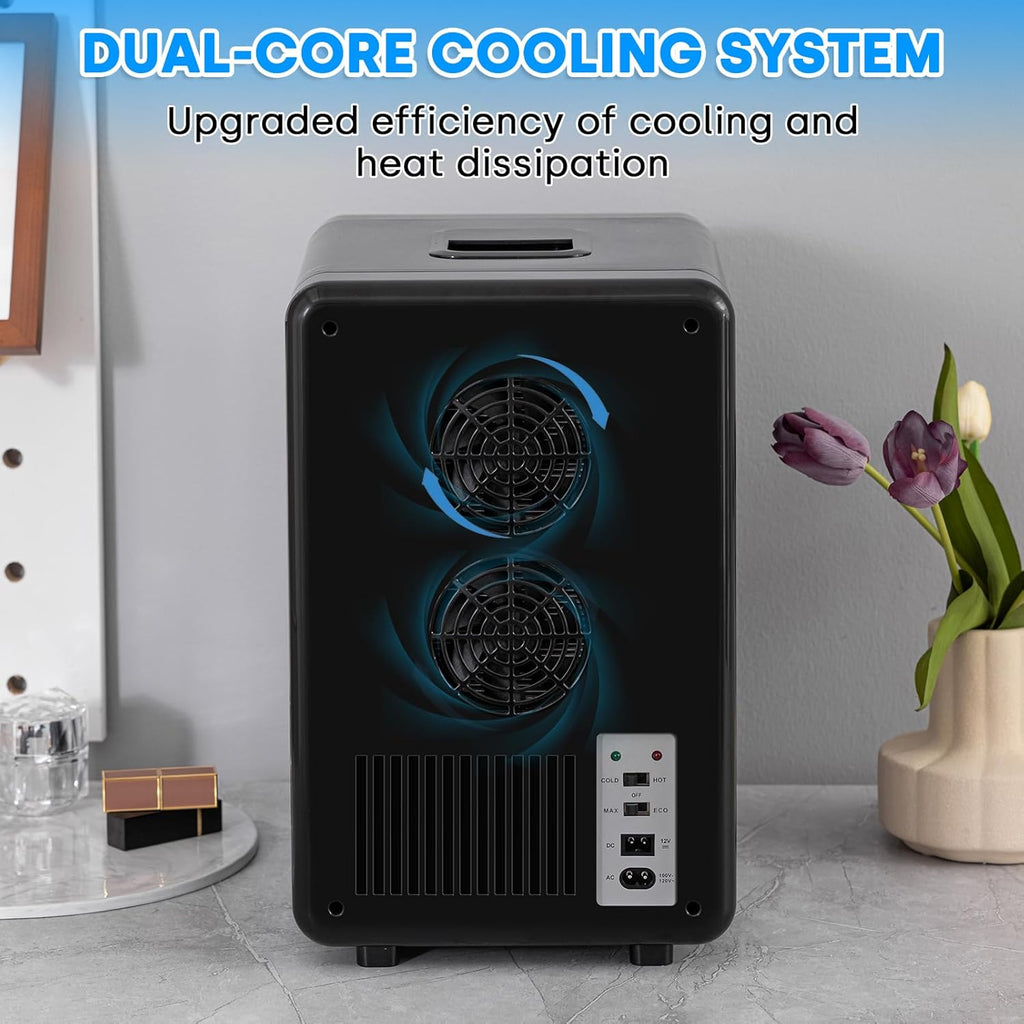 Mini réfrigérateur 4L Petit réfrigérateur portable 6 canettes Cosmétique Mini réfrigérateur Réfrigérer et chauffer