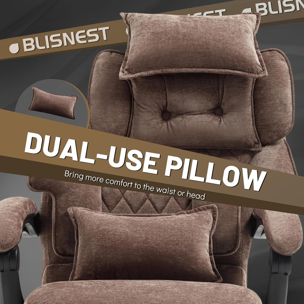 Chaise de bureau de massage avec repose-pieds, grande et haute chaise de bureau en cuir 500 lb