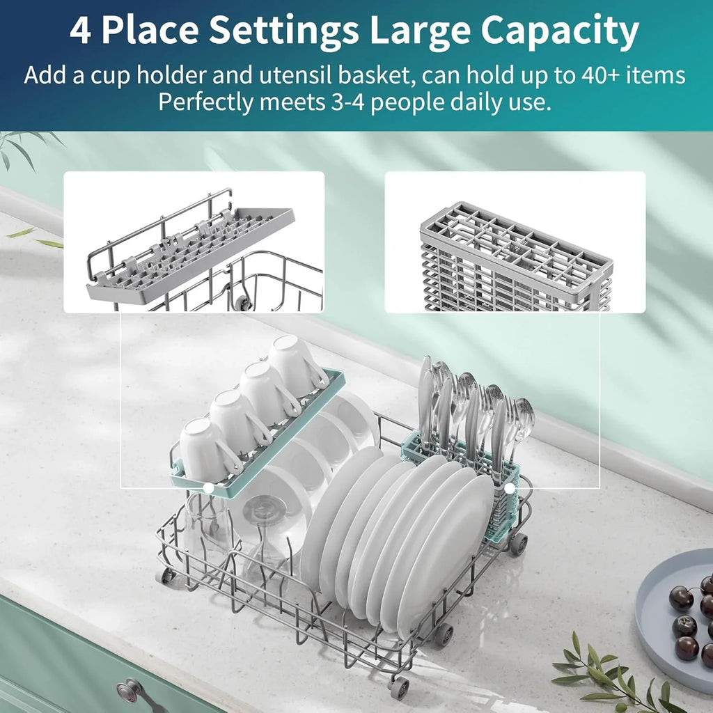 Lave-vaisselle de table portable AIRMSEN, mini lave-vaisselle à 5 programmes de lavage