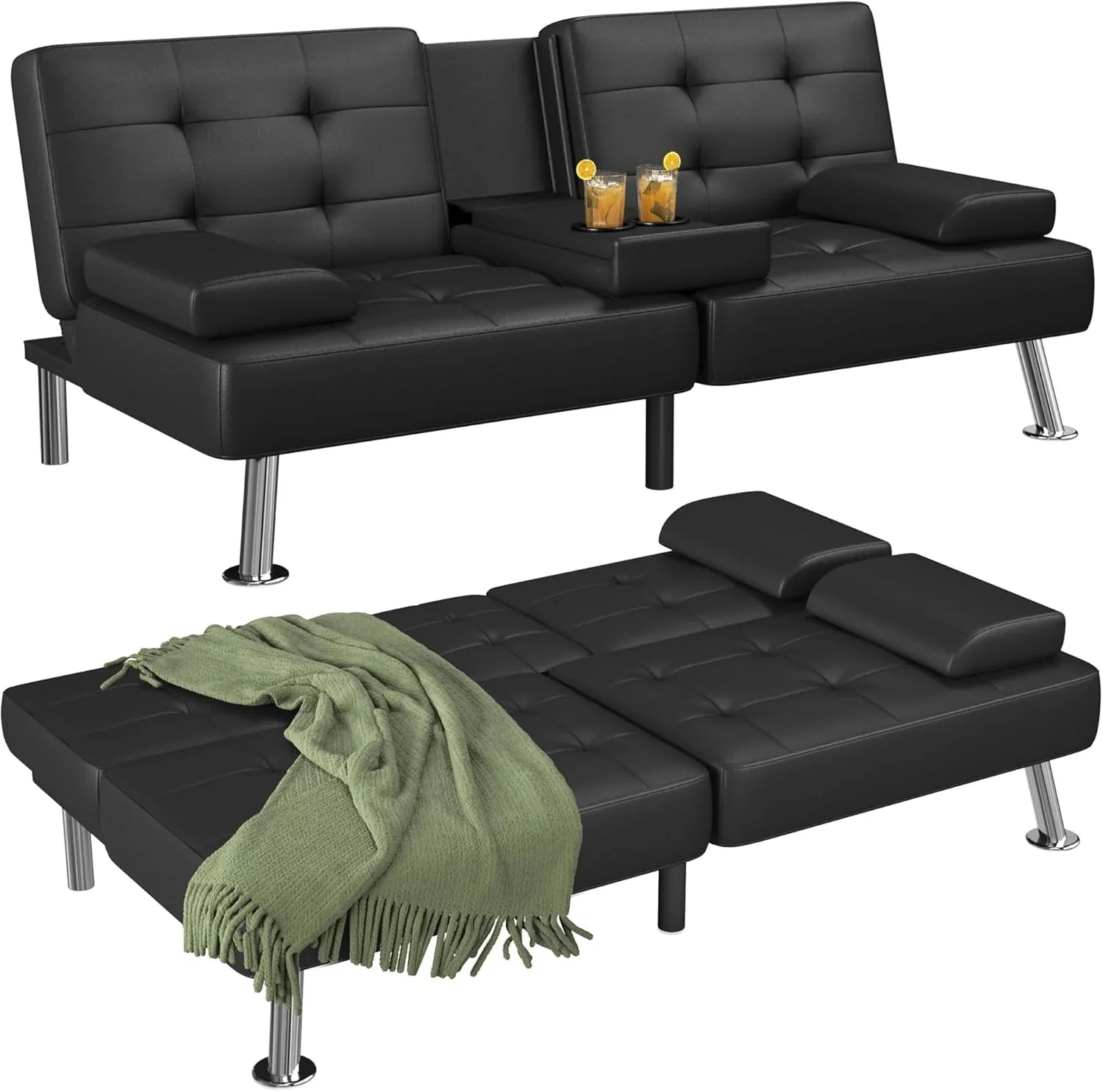 Canapé-lit futon Flamaker Ensemble futon pliant moderne Chaise longue convertible
