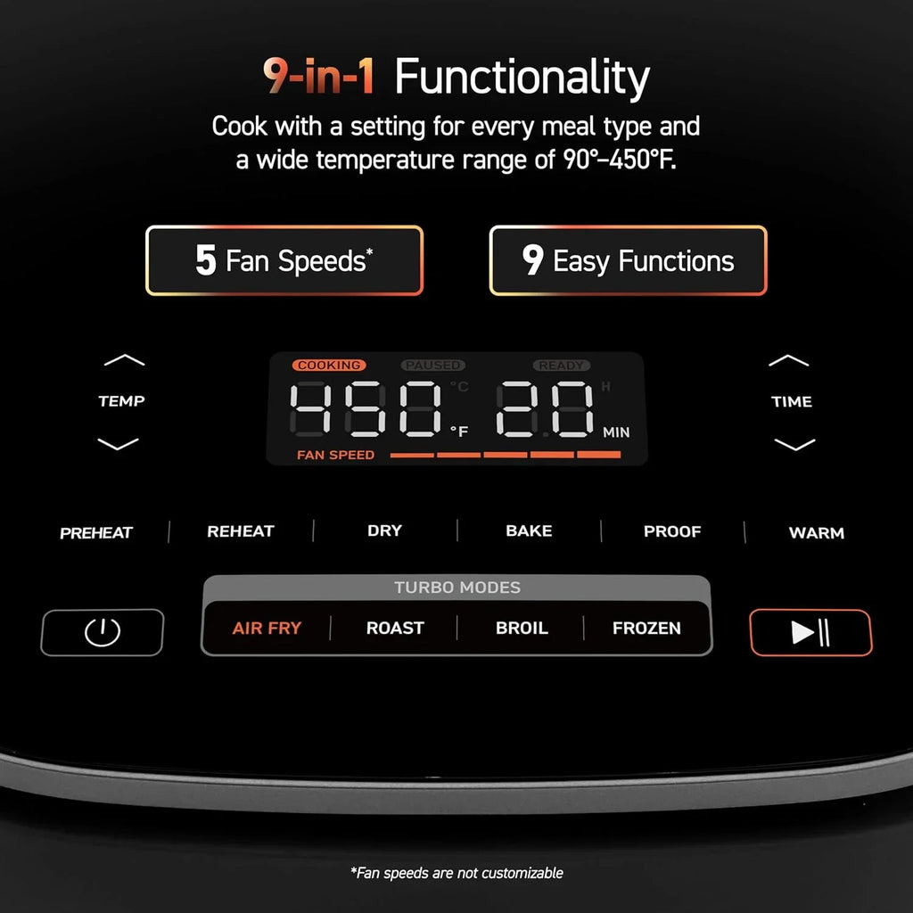 Friteuse à air 9 en 1 COSORI, compacte et grande capacité, 6 pintes, mode turbo rapide, chauffage précis de 90 à 450 °F