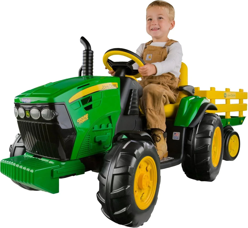 Tracteur Peg Perego John Deere Ground Force avec remorque 12 volts