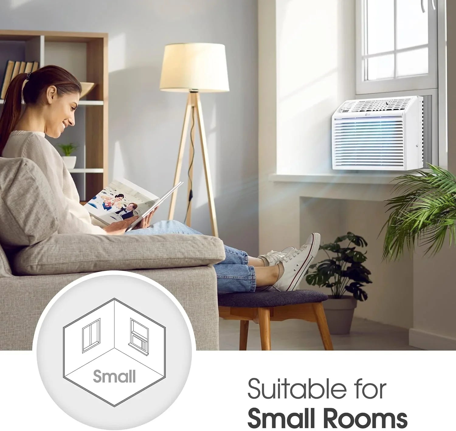 Climatiseur de fenêtre LG 5 000 BTU [Nouveauté 2023] Commandes mécaniques simples, ultra-silencieux