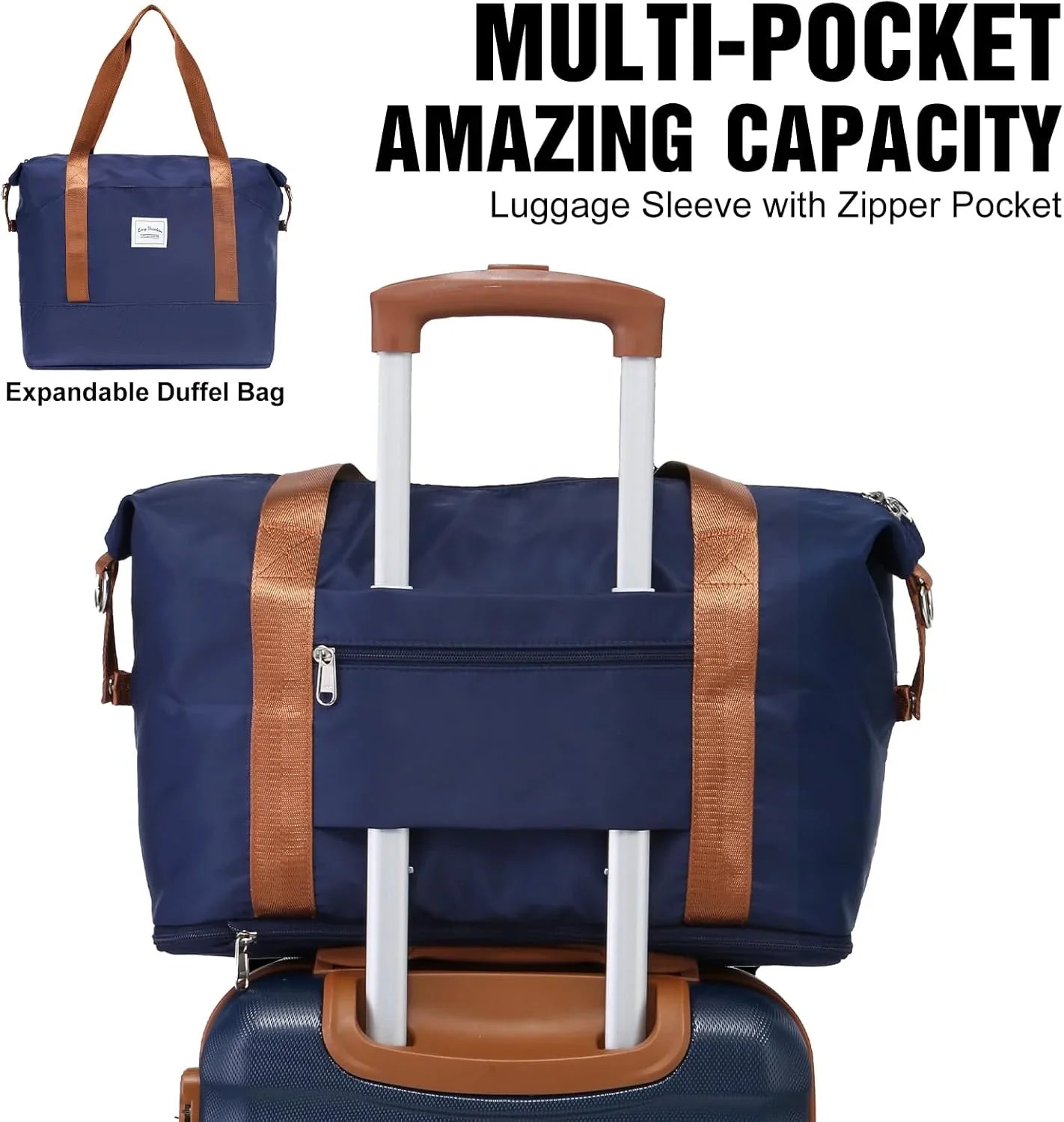 Ensemble de bagages LONG VACANCES 6 pièces : valise cabine rigide en ABS et PC, roulettes pivotantes et fermeture éclair YKK, cadenas TSA