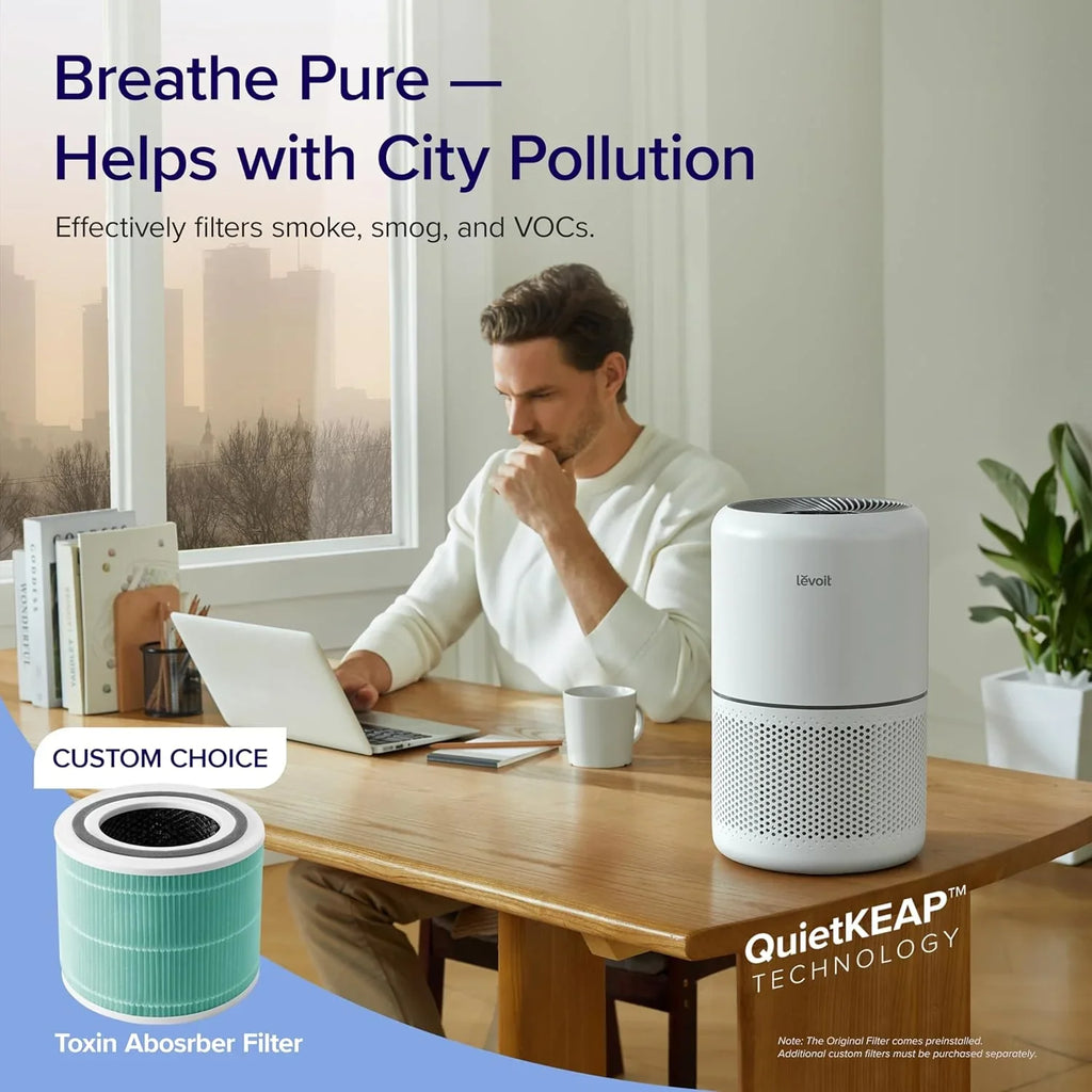 Purificateur d'air pour les allergies et les poils d'animaux dans la chambre, moteur à couple élevé de 56 W