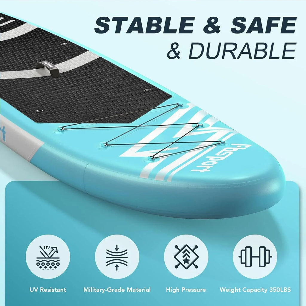 Planche de stand up paddle FBSPORT Premium 11', planche de yoga, contrôle du surf, pont antidérapant, attache, pagaie et pompe