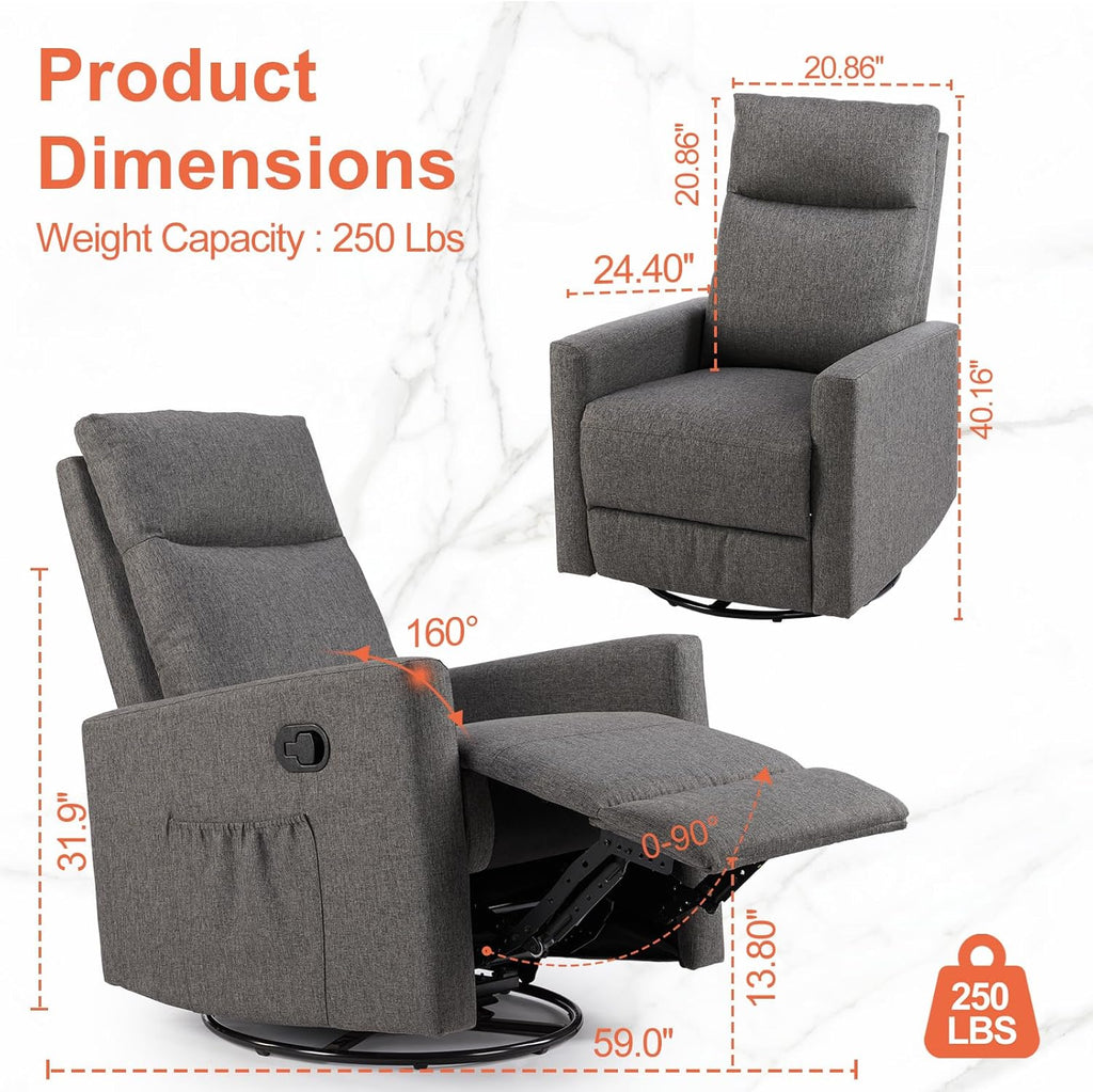 Fauteuil inclinable de massage pour adulte Sweetcrispy, siège de cinéma maison réglable avec support lombaire