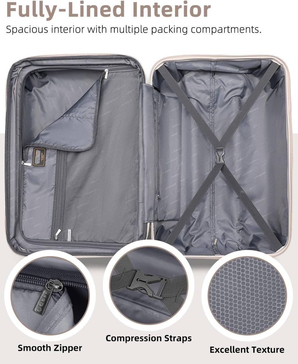 Ensemble de bagages 6 pièces, ensemble de valises rigides extensibles avec roulettes pivotantes, ensemble de bagages à roulettes légers