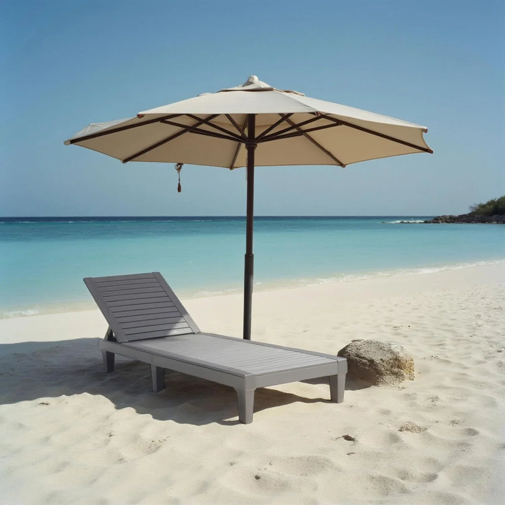 Chaises de patio - Ensemble de 2 chaises longues noires pour l'extérieur, chaise longue de jardin légère