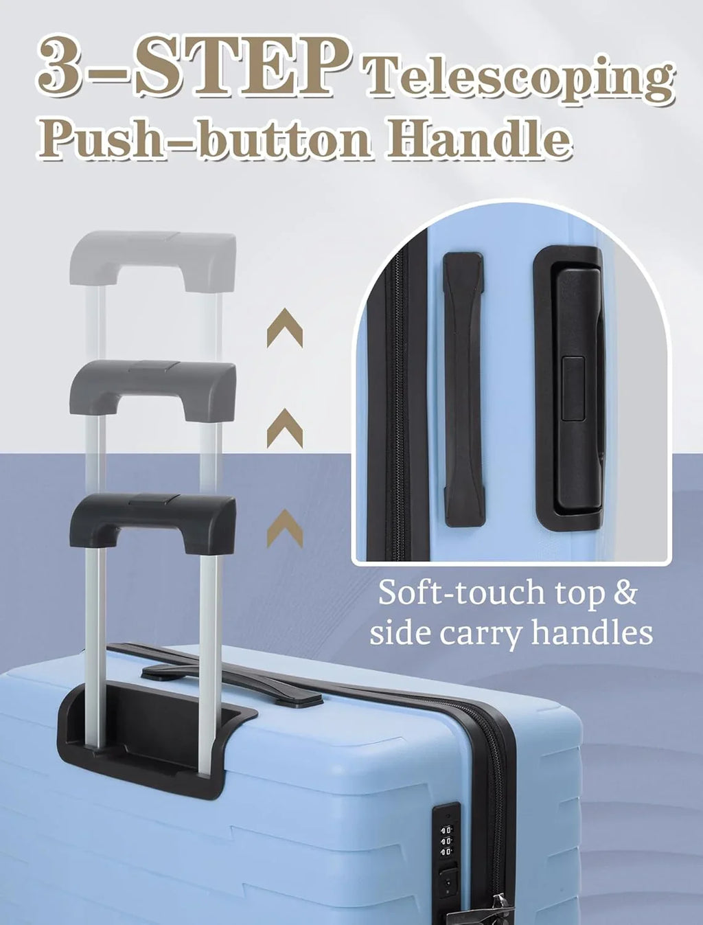 Ensemble de 5 bagages à roulettes, valise rigide en ABS avec roulettes pivotantes