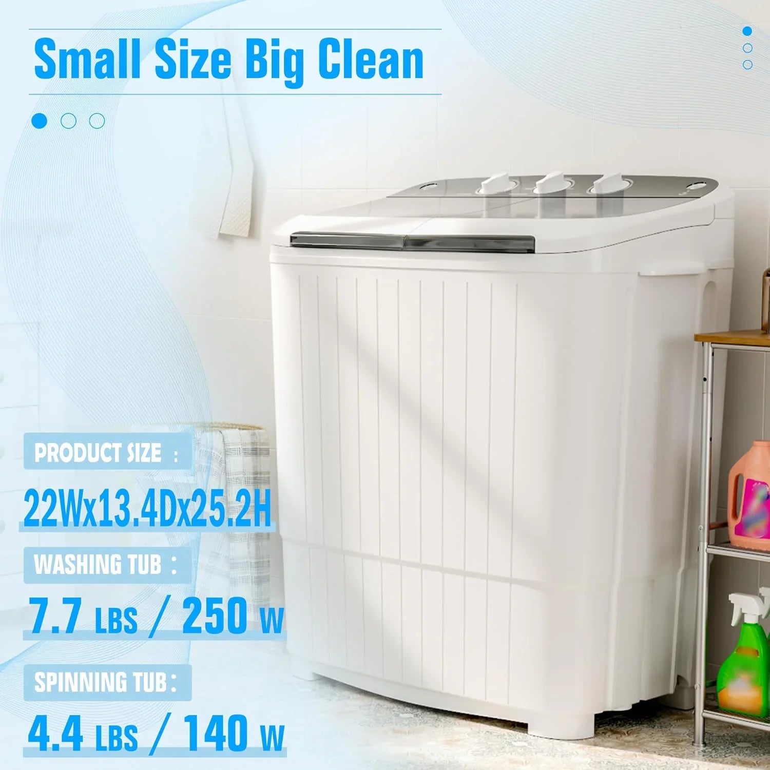 Machine à laver portable INTERGREAT, 16 lb, double cuve