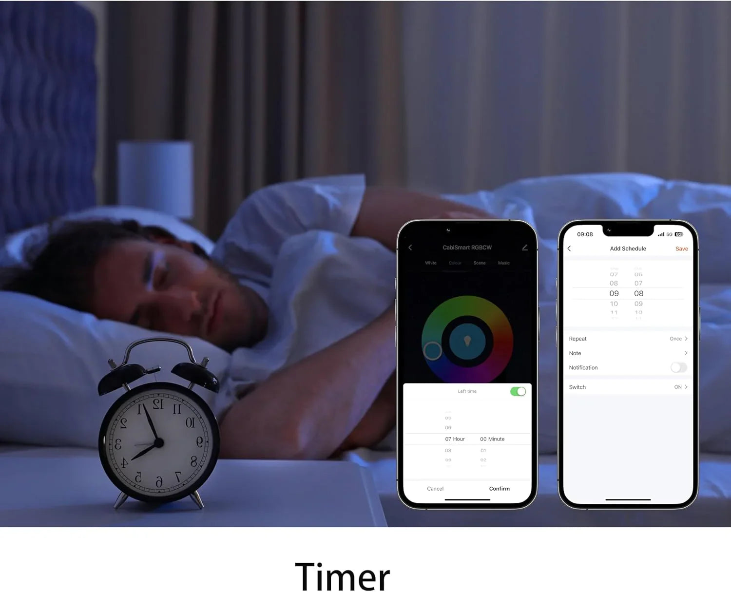 Bande lumineuse intelligente sous meuble, blanche et à intensité variable