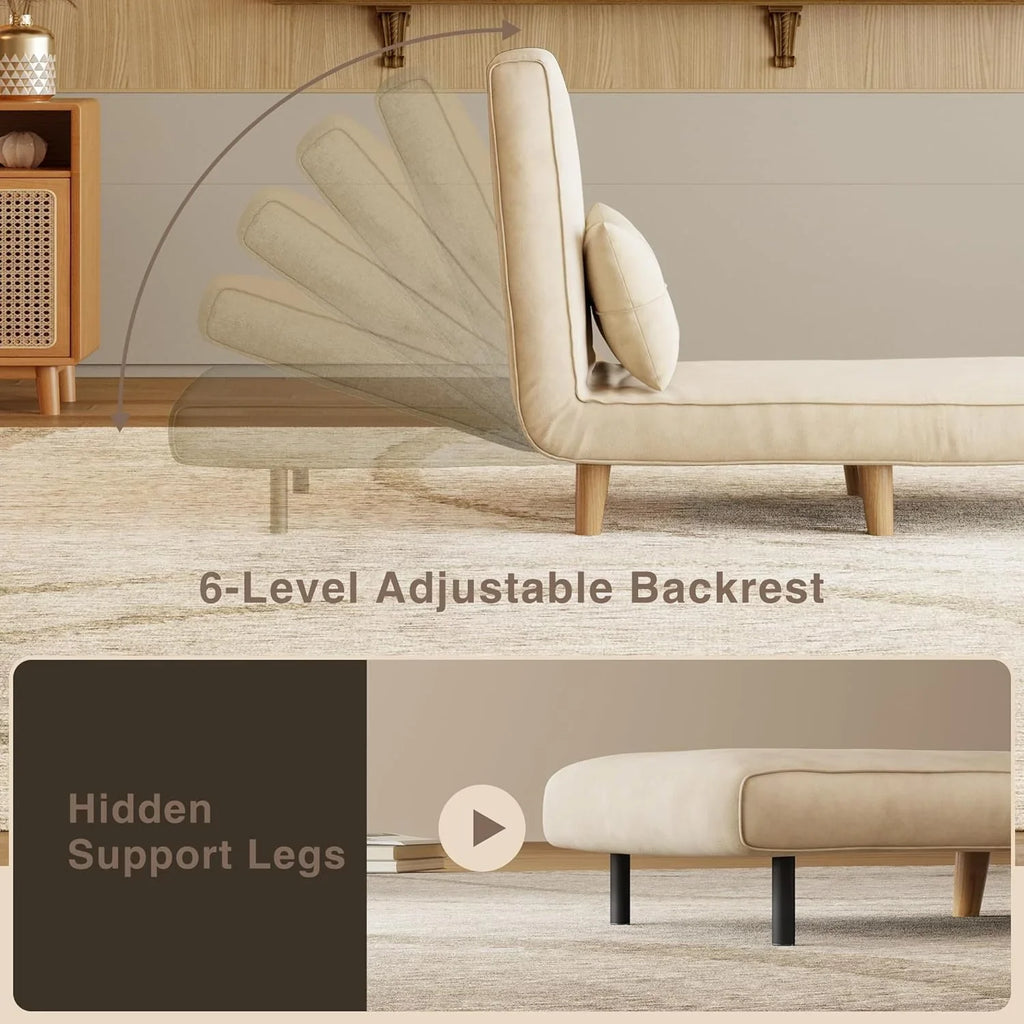 Fauteuil-lit 3 en 1, canapé-lit futon convertible avec dossier réglable