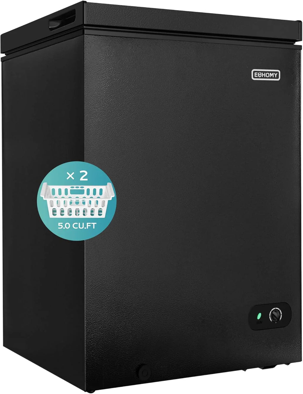 EUHOMY 3.5 Cubic Foot Upright Freezer, Small Deep Freezer, Adjustable 7 Thermostats, Quiet Mini Freezer, Freestanding Top Door