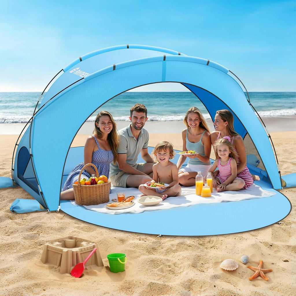 Parasol de plage, tente pare-soleil de plage avec protection UV UPF50+