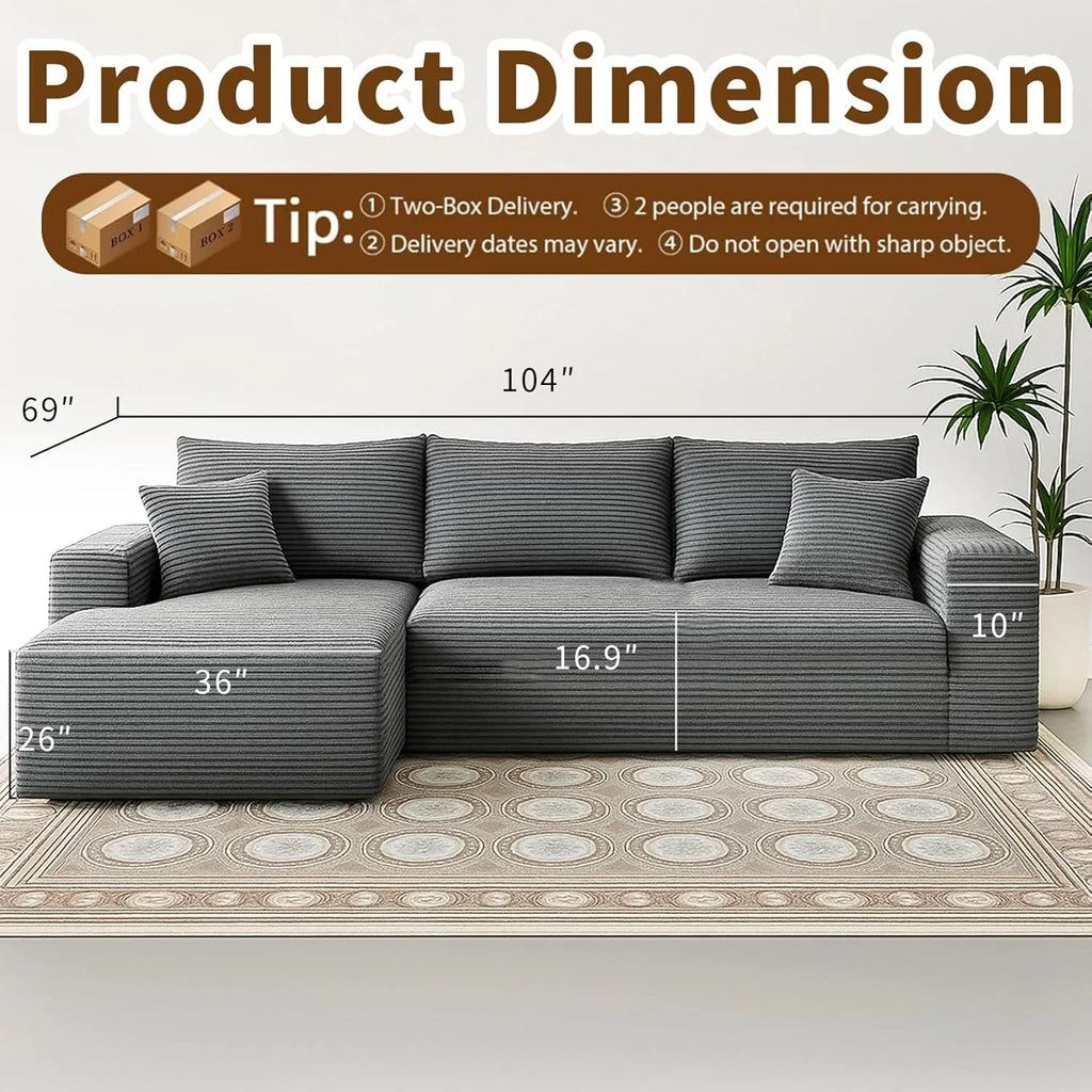 Cloud section sofa and L-shaped recliner modern modular sofa with deep seats