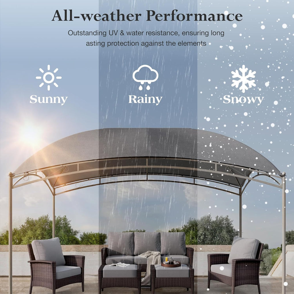 Gazebo 10 x 13, gazebo extérieur abrité, tente à auvent en métal robuste avec double toit et moustiquaire