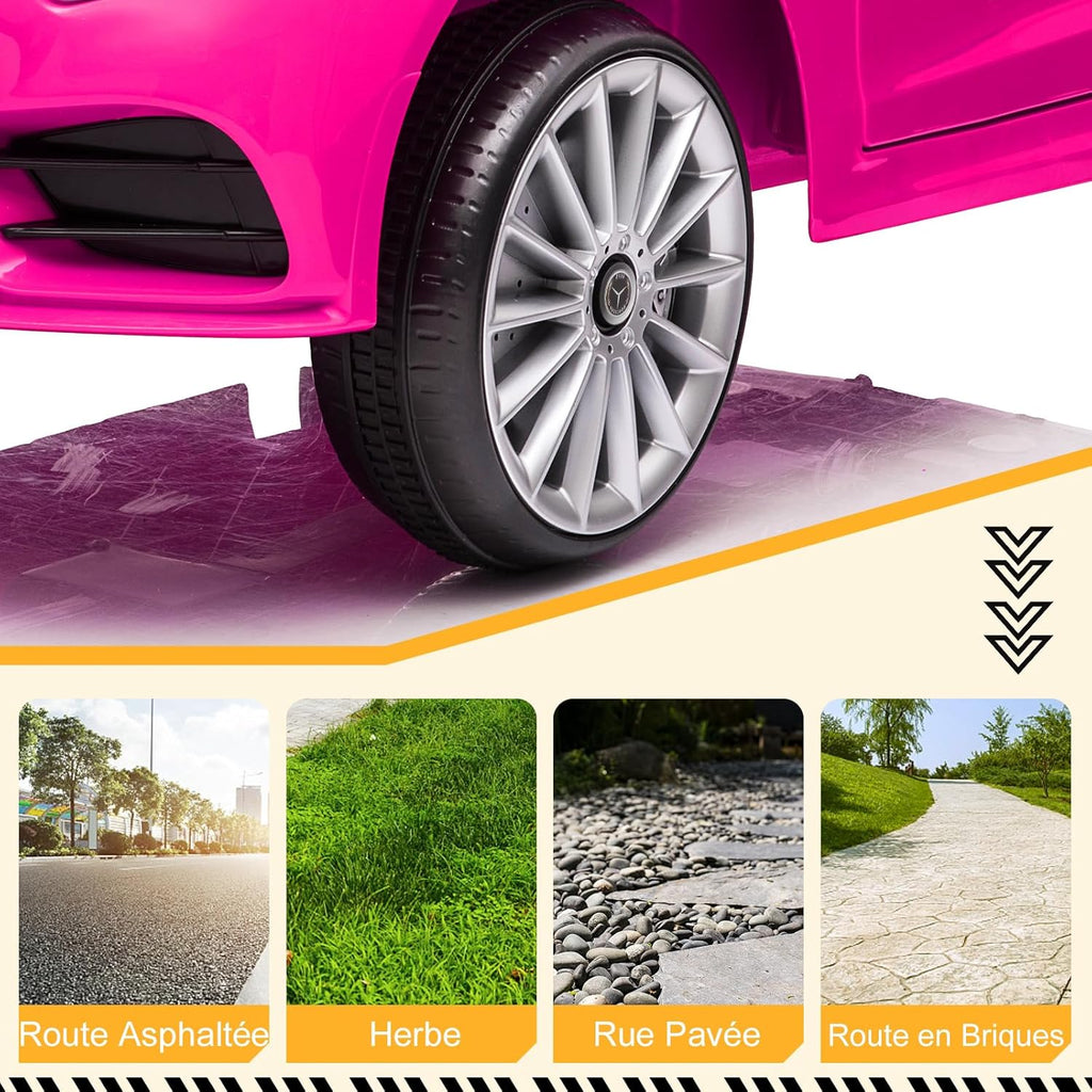 LALAHO Voitures électriques pour Enfants Mercedes Benz AMG avec Télécommande 2.4G, Véhicule électrique Enfant 2 Portes avec MP3 (Blanc)