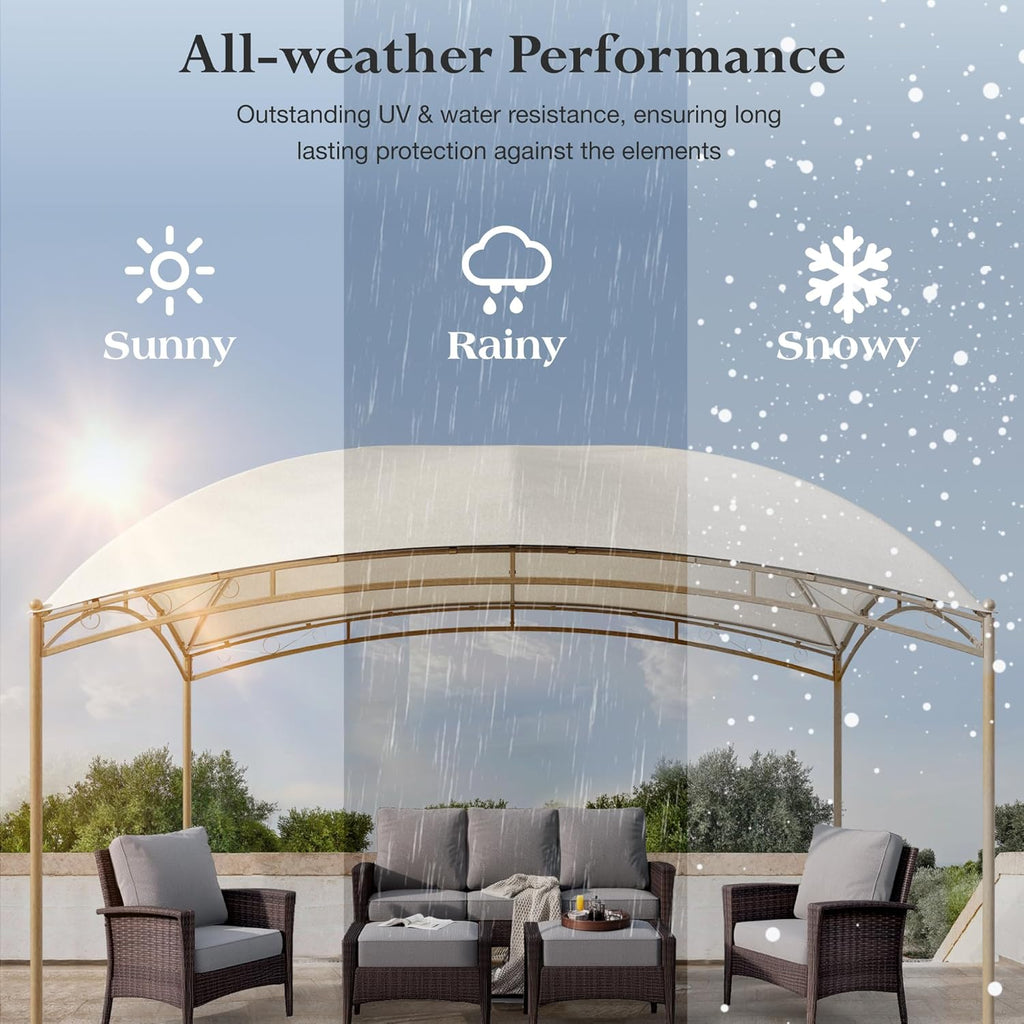 Gazebo 10 x 13, gazebo extérieur abrité, tente à auvent en métal robuste avec double toit et moustiquaire