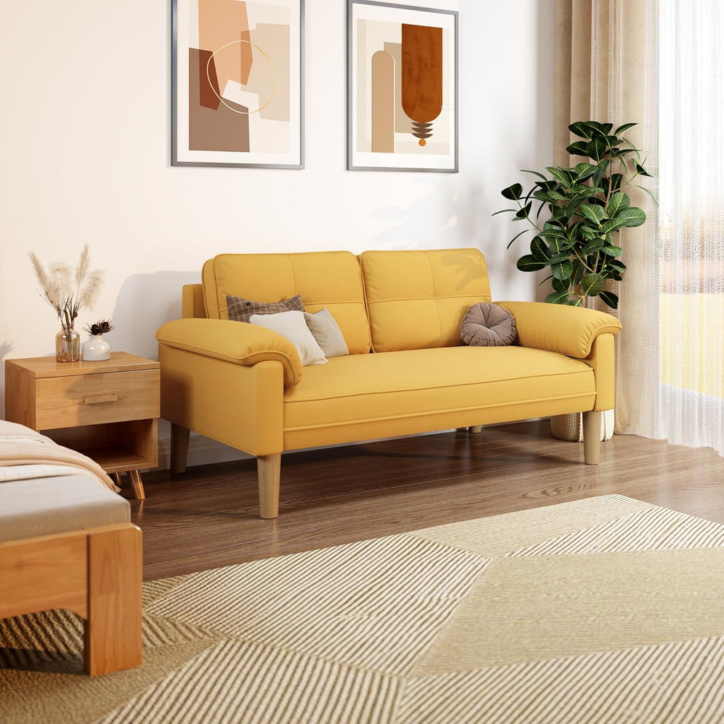 Canapé 2 places Xbro - petit canapé 2 places avec accoudoirs et poches latérales, canapé moderne