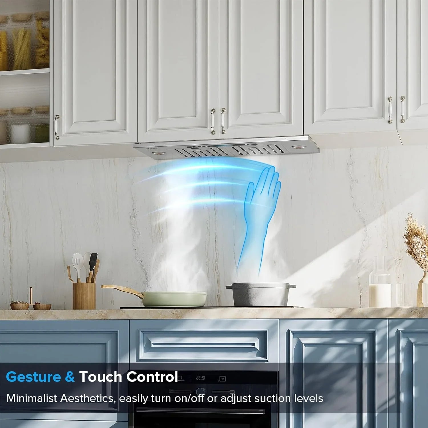 Hotte de cuisine encastrable/enfichable IKTCH 30 po 900 pi³/min, avec ou sans conduit, convertible en acier inoxydable