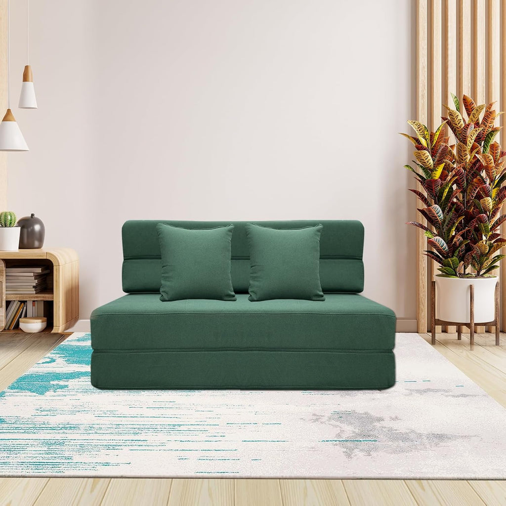 Canapé-lit gigogne de 60 pouces, canapé en mousse à mémoire de forme avec 2 oreillers, lit futon, lit d'appoint et canapé-lit,