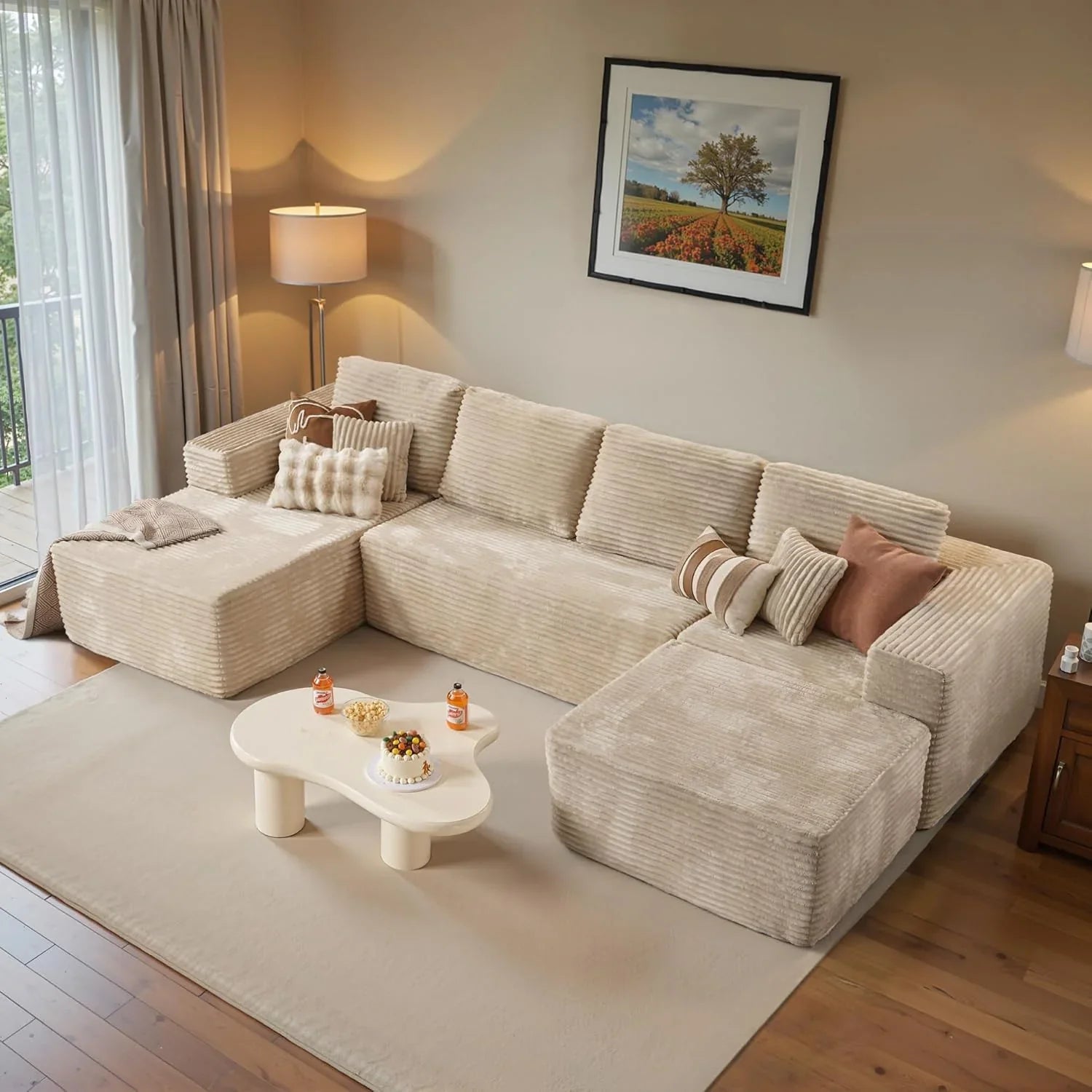 Canapé Ovios 104" Cloud Section Fauteuil en L, canapé modulaire moderne