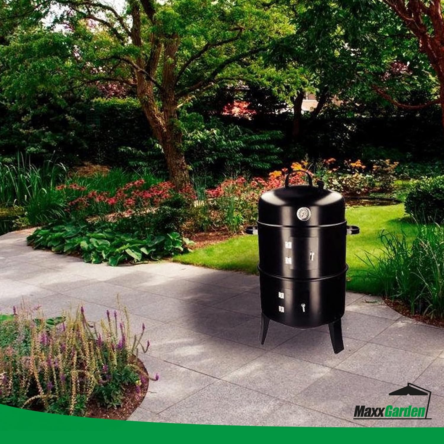 MaxxGarden Barbecue au Charbon - Barbecue de Bois - BBQ - Grill - Transportable - 118 cm - Noir