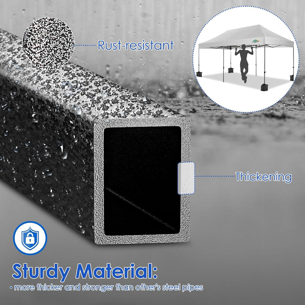 Tente pop-up robuste COBIZI 10x20 avec 6 parois latérales, facile à installer