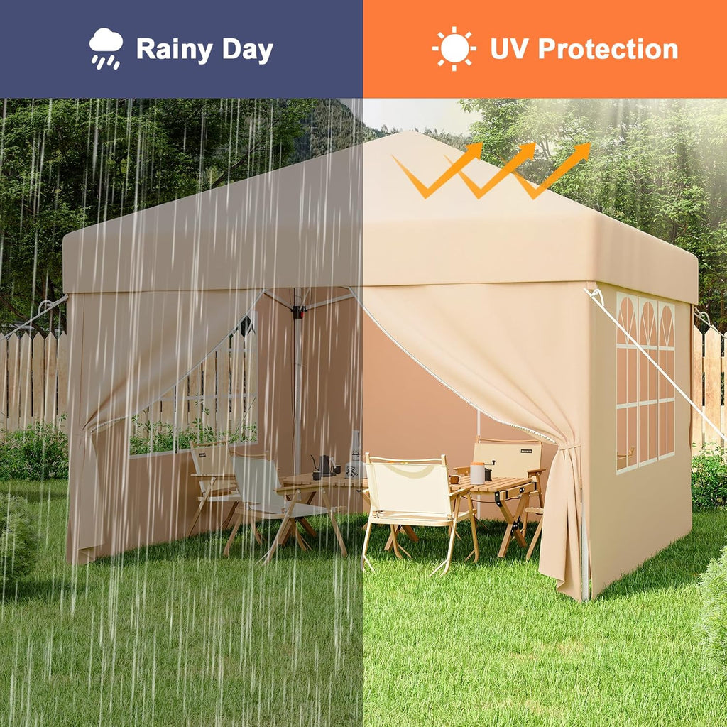 Gazebo pliant étanche JUMMICO, gazebo de jardin extérieur, gazebo pliant à hauteur réglable,