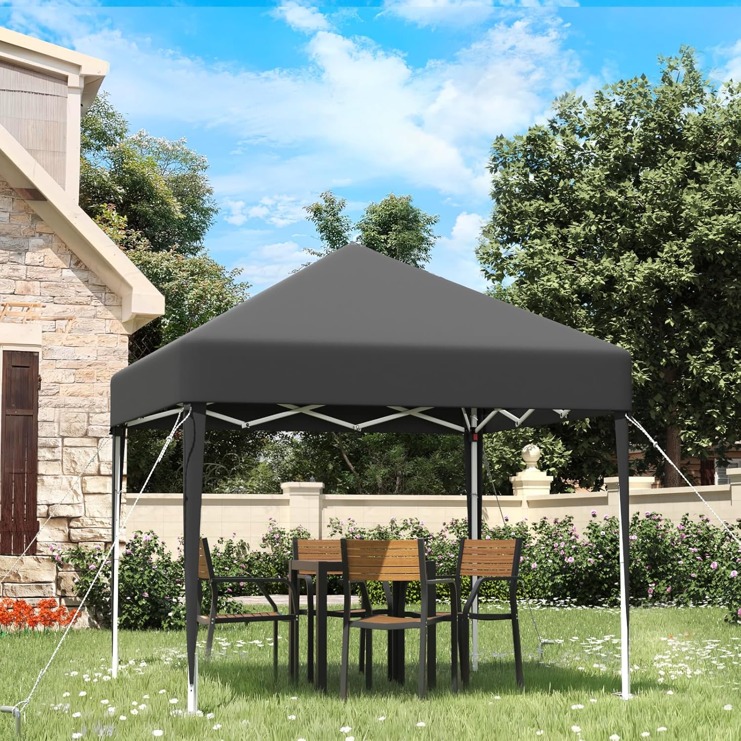 Gazebo pliant étanche JUMMICO, gazebo de jardin extérieur, gazebo pliant à hauteur réglable,