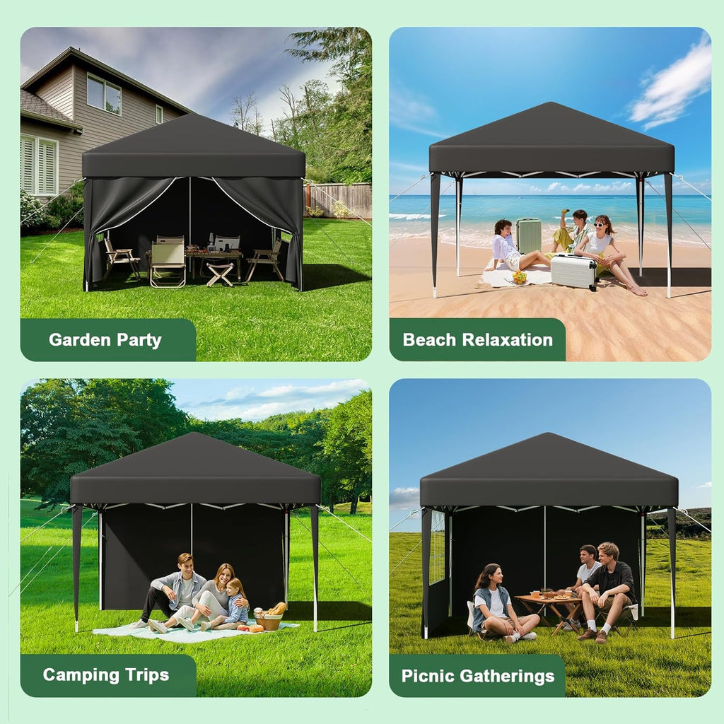 Gazebo pliant étanche JUMMICO, gazebo de jardin extérieur, gazebo pliant à hauteur réglable,