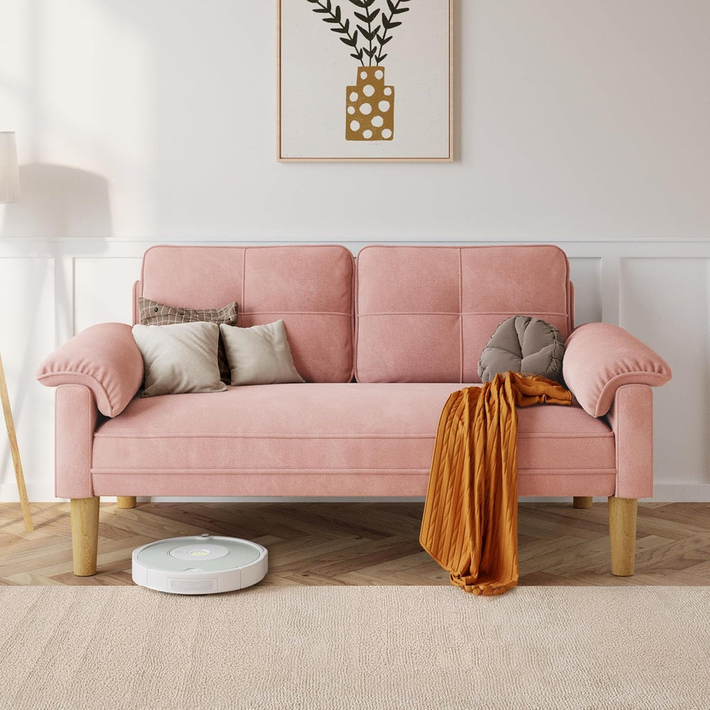 Canapé 2 places Xbro - petit canapé 2 places avec accoudoirs et poches latérales, canapé moderne