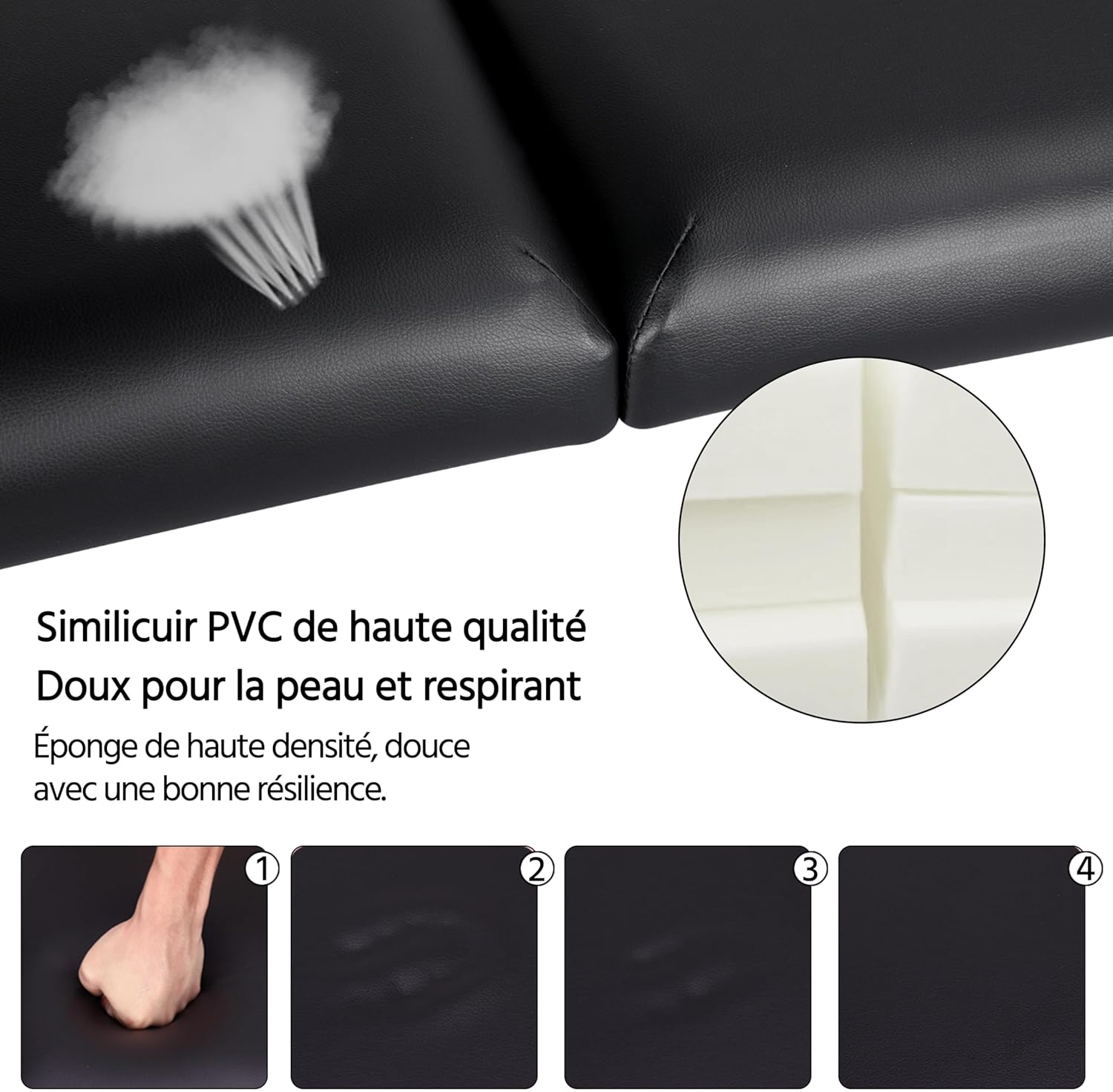 Yaheetech opklapbare massagetafel 70 cm, professioneel massagebed in 2 delen, massief houten tafelbank, cosmetische therapie, zwart 