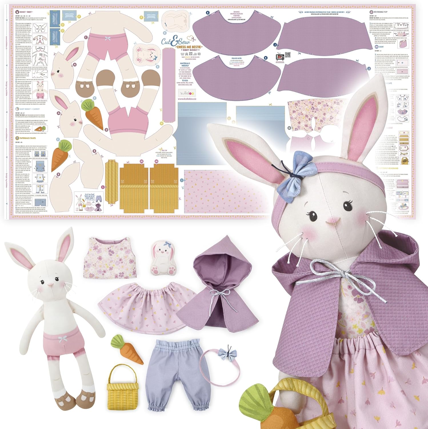 kullaloo - Kits de couture pour enfants et débutants - Kits de poupées de chiffon DIY