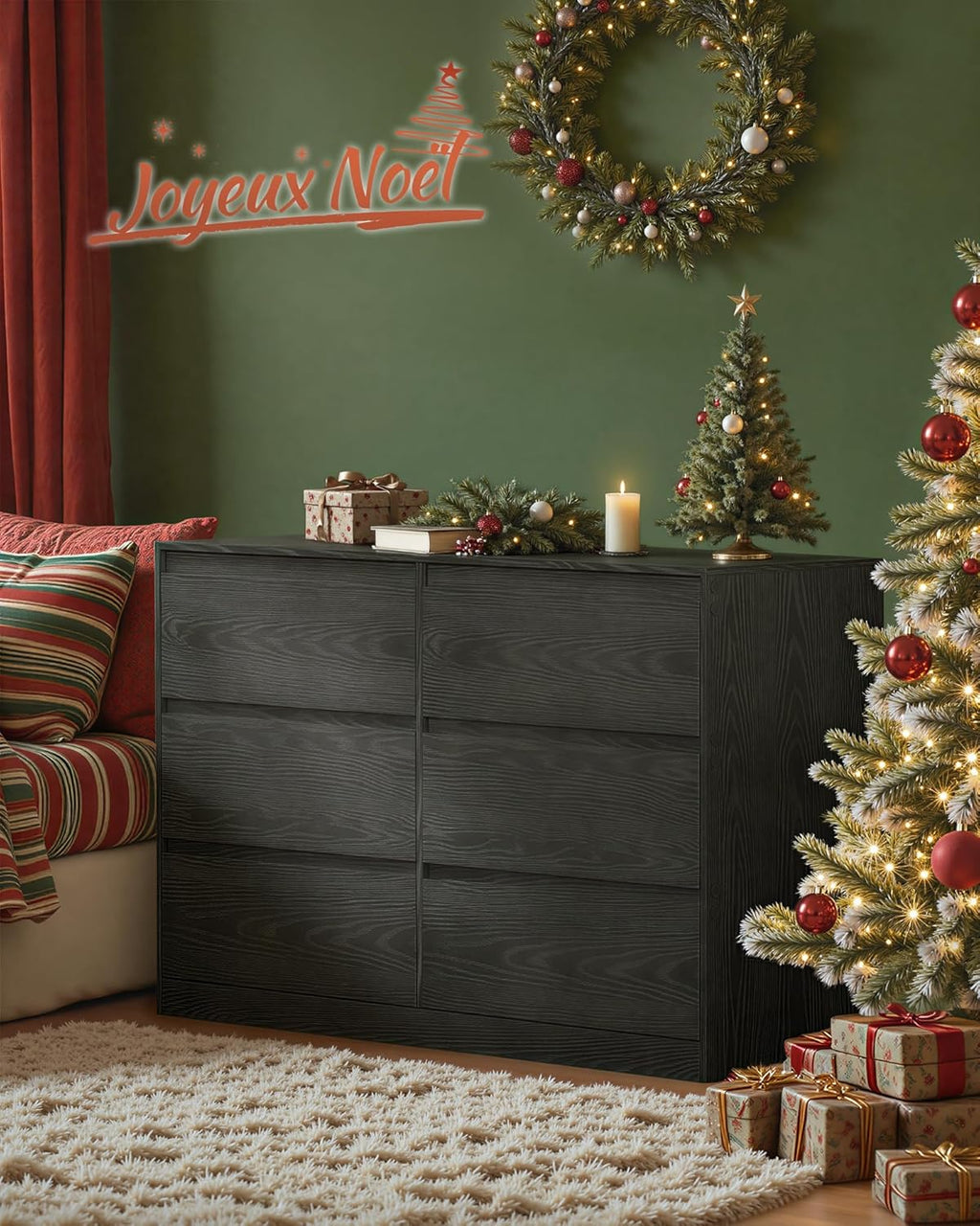 VASAGLE Kailyn Collectie - Slaapkamerkast met 6 lades, opbergkast, kleding, 40 x 119,5 x 75 cm, moderne stijl, sneeuwwit LTS616W01 