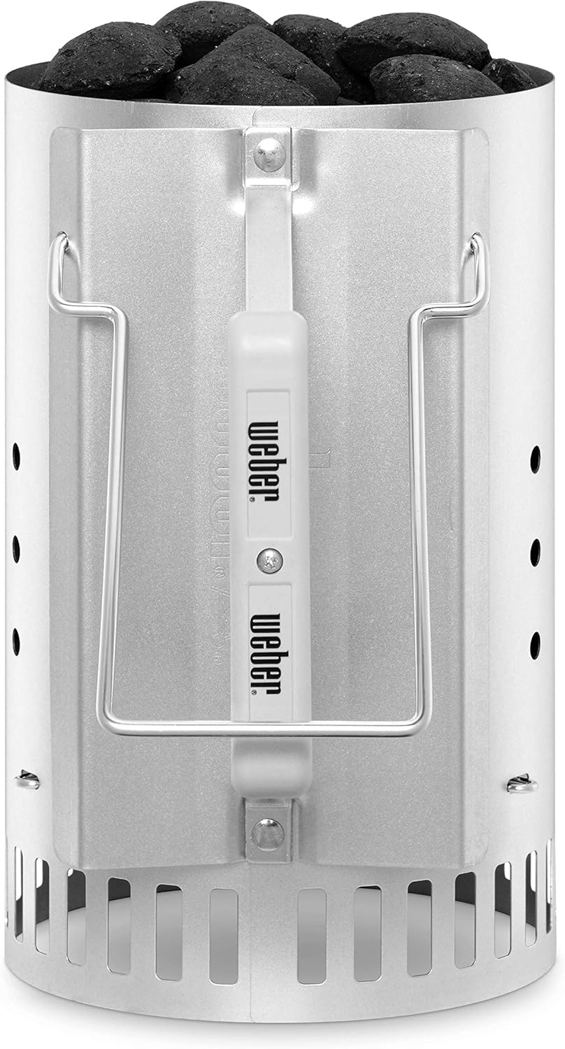 Weber Compact Kettle barbecue au charbon de bois, surface de cuisson Ø 57cm, barbecue avec couvercle et cuve en acier emaillé, trépied et roues, grille chromée - Noir (1321004)