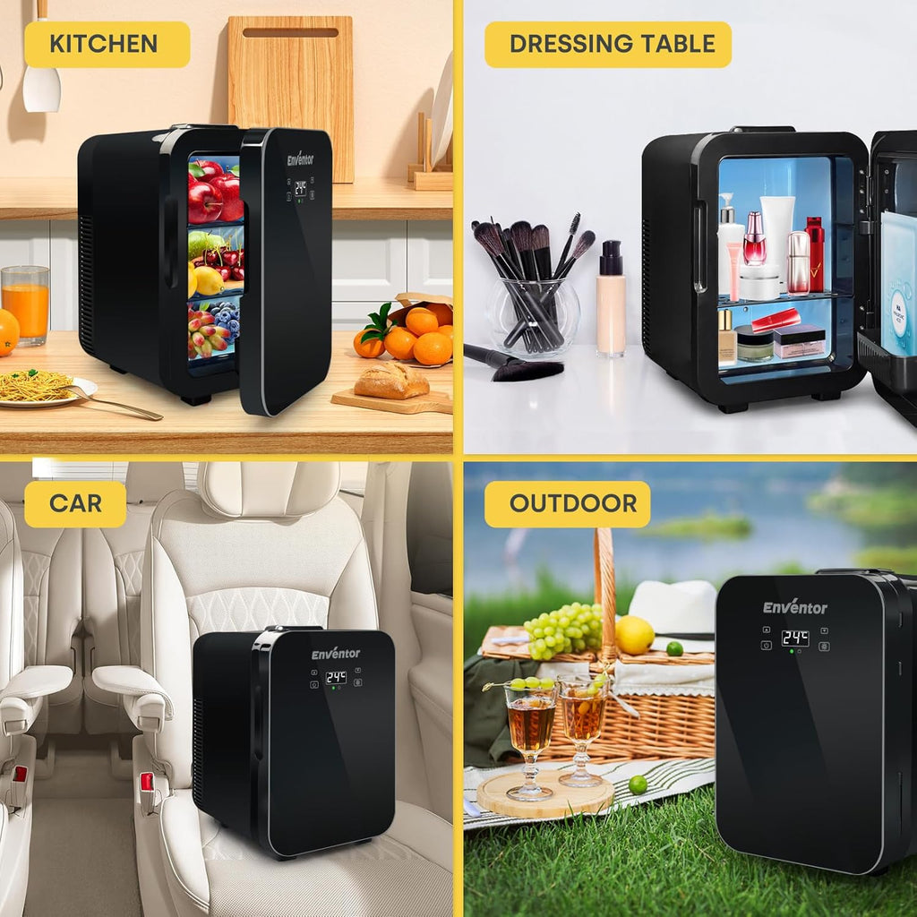 Mini réfrigérateur 4L Petit réfrigérateur portable 6 canettes Cosmétique Mini réfrigérateur Réfrigérer et chauffer