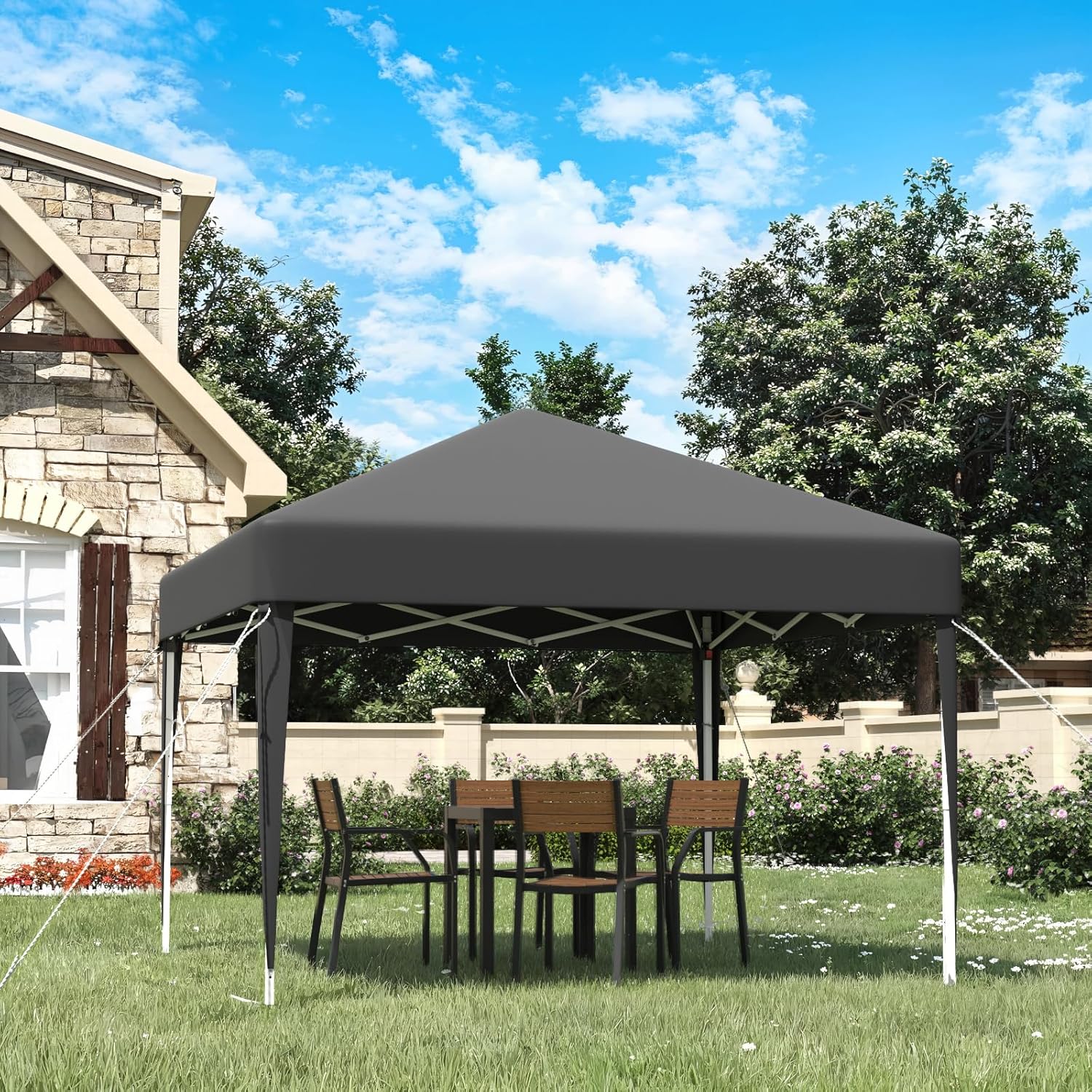 Gazebo pliant étanche JUMMICO, gazebo de jardin extérieur, gazebo pliant à hauteur réglable,